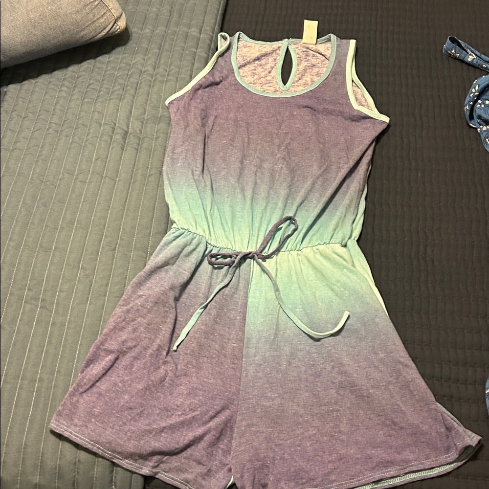 Blueish Purple and Mint Ombre Romper medium